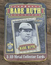 Metallic Impressions Babe Ruth 5 All-Metal Collector Cards Tin Set - New