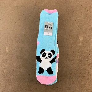 The Children's Place Girls Shoe Size 3-6 Colorful Panda Cozy Socks 2-Pack NWT - Picture 1 of 3