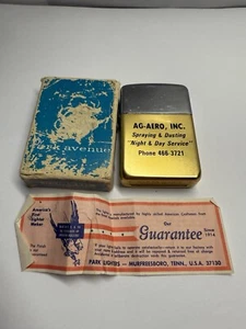 Vintage Park Avenue Advertising Lighter, "AG-AERO, INC.", WITH BOX & PAPERWORK - Picture 1 of 13