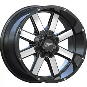 (4) RT888 20" 20x10 Black Wheels Rims 6x139.7 6x5.5 Fits Chevy GMC Toyota H3 Set - Picture 1 of 4