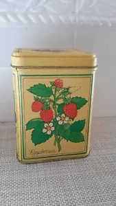 Vintage Hallmark Tin Box w/Lid Berries Design 5" Tall Made in USA Pre-owned - Picture 1 of 9