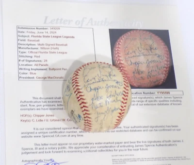 CHIPPER JONES HOF +27 Signed Pre Rookie Auto FL State League Baseball JSA 💎LOA - Image 1 of 4