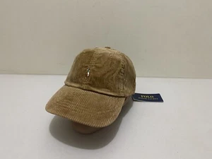 Polo Ralph Lauren Mens Cap Hat One Size New Corduroy Leather Strap Closure Brown - Picture 1 of 17