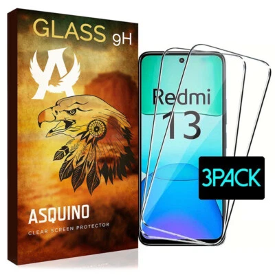 MARKENLOS 3x Echt Glas Für Xiaomi Redmi 13 Panzerfolie Schutzglas Display Hartglas 9H