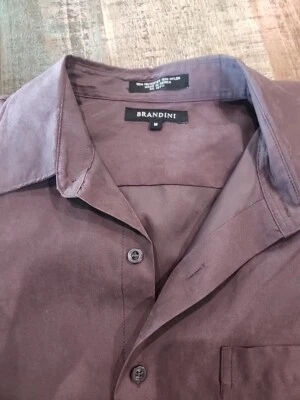Brandini Men Medium Short Sleeve Button Down RN 13711 Plum/Purple - Image 1 of 4