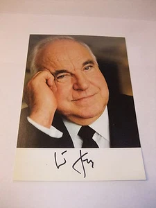 p AK Autogrammkarte Foto mit Original Autogramm Helmut Kohl handsigniert - Picture 1 of 1