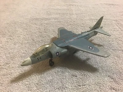 Plastic AV-8B HARRIER US MARINES 54 GRAY FIGHTER JET Airplane Diecast - Image 1 of 4