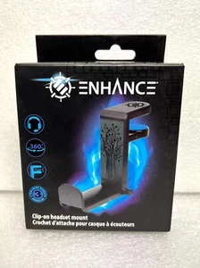ENHANCE Clip-On Headset Mount 360 Degree Rotating Hook - Black - Picture 1 of 6