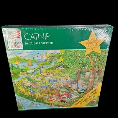 Rompecabezas Susan Sturgill Cat Art CATNIP 2000 GAPF dentro de un rompecabezas de colección sellado Foto 1 de 4