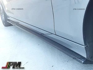 JP Style Carbon Fiber Side Skirts Lip For 12-14 M-BENZ W204 C63AMG Sedan Only - Picture 1 of 1
