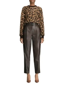 NUEVO CON ETIQUETAS $998 POLO RALPH LAUREN Cinturón Cintura Alta Cuero Bolsa de Papel Pantalones 4 6 Piel de Cordero - Imagen 1 de 8