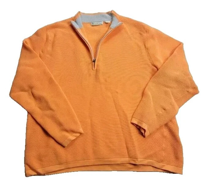 Donald Ross Men's Sz L (46x23 MEASURED) Golf Long Sleeve Orange Pullover Sweater - Image 1 of 4