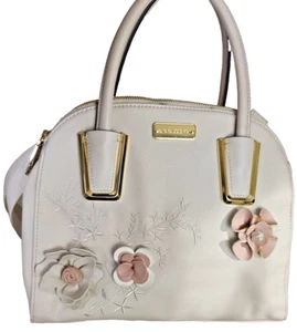 BIG BUDDHA Medium Handbag Tote Shoulder/Handle Bag 3D Flowers Light Tan - Picture 1 of 6