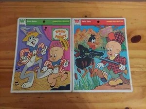 Vintage Whitman Frame Tray Puzzles (2) Bugs Bunny & Daffy Duck 11" x 8" USA - Picture 1 of 5