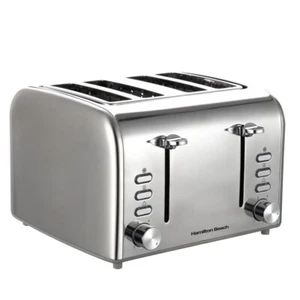 Hamilton Beach Rise 4 Slice Brushed & Polished Stainless Steel Toaster - Picture 1 of 3