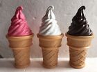 Blow Mold Plastic Ice Cream Cone Displays Swirl Safe T Cup Lot Of 3 11” Inch