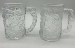 Vtg 1995 McDonald’s Batman Forever Glass Mugsset Of 2 Batman & Robin  - Picture 1 of 3