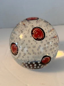 Pisapapeles Bullicante BACCARAT Cristal Transparente Remolino Decorado Burbujas Redondas - Imagen 1 de 4