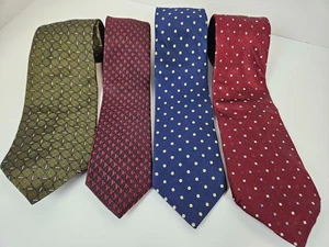 Menge 4 Herren Krawatten Club Room Apt.9 rot blau grün Seide Polyester geometrisch - Bild 1 von 16