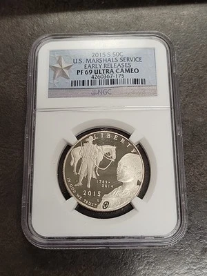 2015-S 50c U.S. Marshals Service Half Dollar NGC PF69 Ultra Cameo - Image 1 of 4