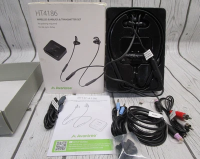 Avantree HT4186 Wireless In-Ear Headphones Transmitter Set Color: BLK - In Box - Image 1 of 4