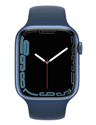 Apple Watch Series 7 Aluminium 45mm GPS Blau M/L Sportarmband IOS Smartwatch Gut - Bild 1 von 4
