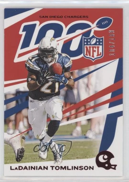 2019 Panini Chronicles NFL 100 Red /199 LaDainian Tomlinson #50 HOF - Image 1 of 2
