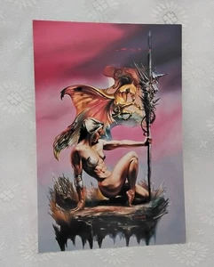 1994 Julie Bell Fantasy Art 9"×6" Soft As Steel Peagasus Lady Glossy Poster - Picture 1 of 4