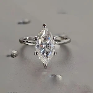 Anillo solitario de diamantes blancos talla marquesa de 2,00 quilates en plata 925 - Elige regalo - Imagen 1 de 4