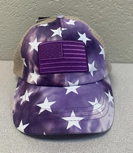 C.C Exclusive Cap Womens Strapback Criss Cross Ponytail Straps Trucker Hat Blue - Picture 1 of 10