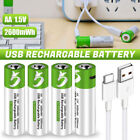 4Pack Usb Aa Aaa Lithium Ion Rechargeable Battery 1.5V Fast Charger Type C Cable