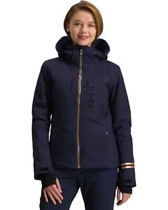 ROSSIGNOL B1241 Womens Navy Hooded Ski V Jacket Size XL