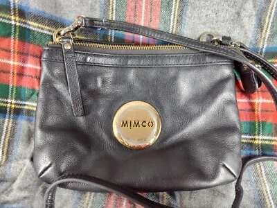 Bolso Bandolera Pequeño Mimco Australia Cuero Acolchado Negro ST19 Foto 1 de 4