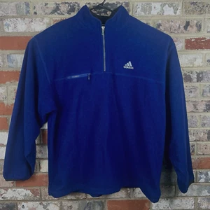 Suéter Suéter Sudadera Para Hombre Grande Azul Y2K Adidas 1/4 Cremallera Polar - Imagen 1 de 5