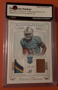 Auténtico Devante Parker National Treasures RC 2015 doble material holograma plateado  - Imagen 1 de 5