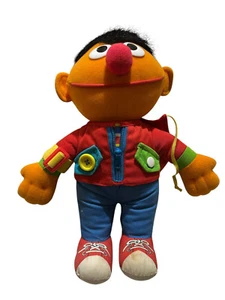 Vintage Playskool Sesame Street "Ernie" Learn to Dress 13" Tall Plush Doll 1990 - Picture 1 of 4