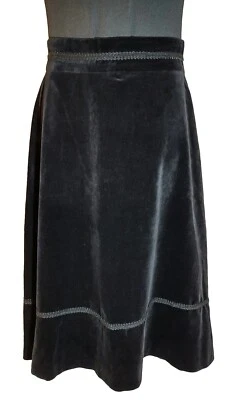 VTG 1960s Take Too California Sz XS Midi Skirt Black Valour Brocade Mod AB FAB! - Image 1 of 4