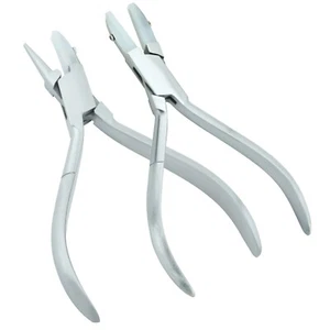 Double Nylon Jaw Flat & Round Nose pliers Opticians Jewelry Making Tools - Picture 1 of 8