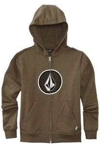 VOLCOM Boys' Zip Up Hoodie PURE FUN BASIC - LCG - Medium - NWT - Picture 1 of 1