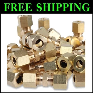 High Standard 1/4-Inch Brass Compression Unions - 30 Pieces for Quick Fixes - Picture 1 of 7