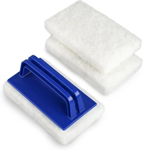 3 Pack Hand-Held Pool Scrub Brush Pool Cleaning Scrubbing Sponge Pad Bathroom Cl - Picture 1 of 7