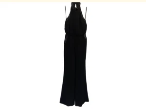 Rachel Zoe Women's Sequin Embellished Low Back Jumpsuit black Size 6 w/ pockets - Picture 1 of 8