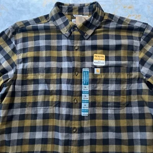 Carhartt Hemd Herren Extra Large Braun Kariert Robust Flex Freizeit Knopfleiste Flanell - Bild 1 von 10