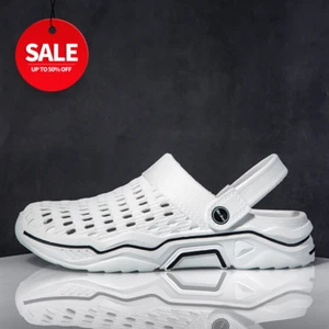 Zoccoli casual uomo scarpe slip on grigio chiaro impermeabile spiaggia nuoto taglia L - Foto 1 di 12