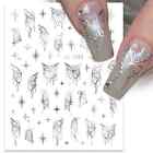 1Pc 3D Nail Flower Leaves Self Adhesive Transfer Sliders Stickers Manicure Decor