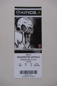 KINGS VS CAPITALS 3/20/2014 FULL TICKET ~ DARRYL SUTTER/HC (500TH CAREER WIN) - Picture 1 of 1