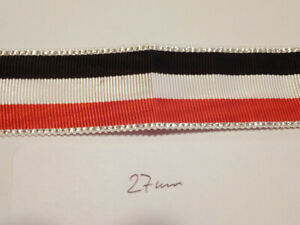 #4887 m9,80 Ordensband schwarz weiß rot mit goldener Kante 25mm breit 0,5m