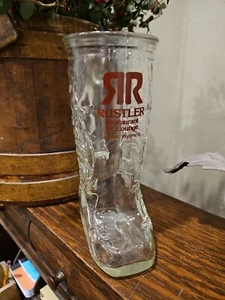 Vtg Rustler Restaurant And Lounge Gillette Wy Boot Libbey Glass Drink Beer Mug - Picture 1 of 7