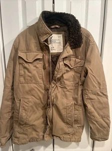 American Eagle Jacke Vintage Chore Field Utility Herren klein hellbraun Kunstfellkragen - Bild 1 von 7