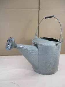 Vintage Large Galvanized Steel Watering Can w/ Rose Head Sprinkler - Picture 1 of 16